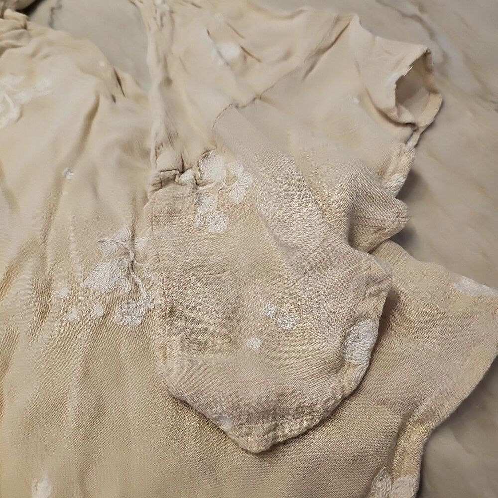 Free People Dress Size 0 Almond Jasmine Embroidered Kimono Fit Flare OB456149 - Picture 12 of 14